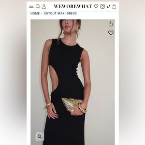 WeWoreWhat Elegant Black Cutout Backless Dress